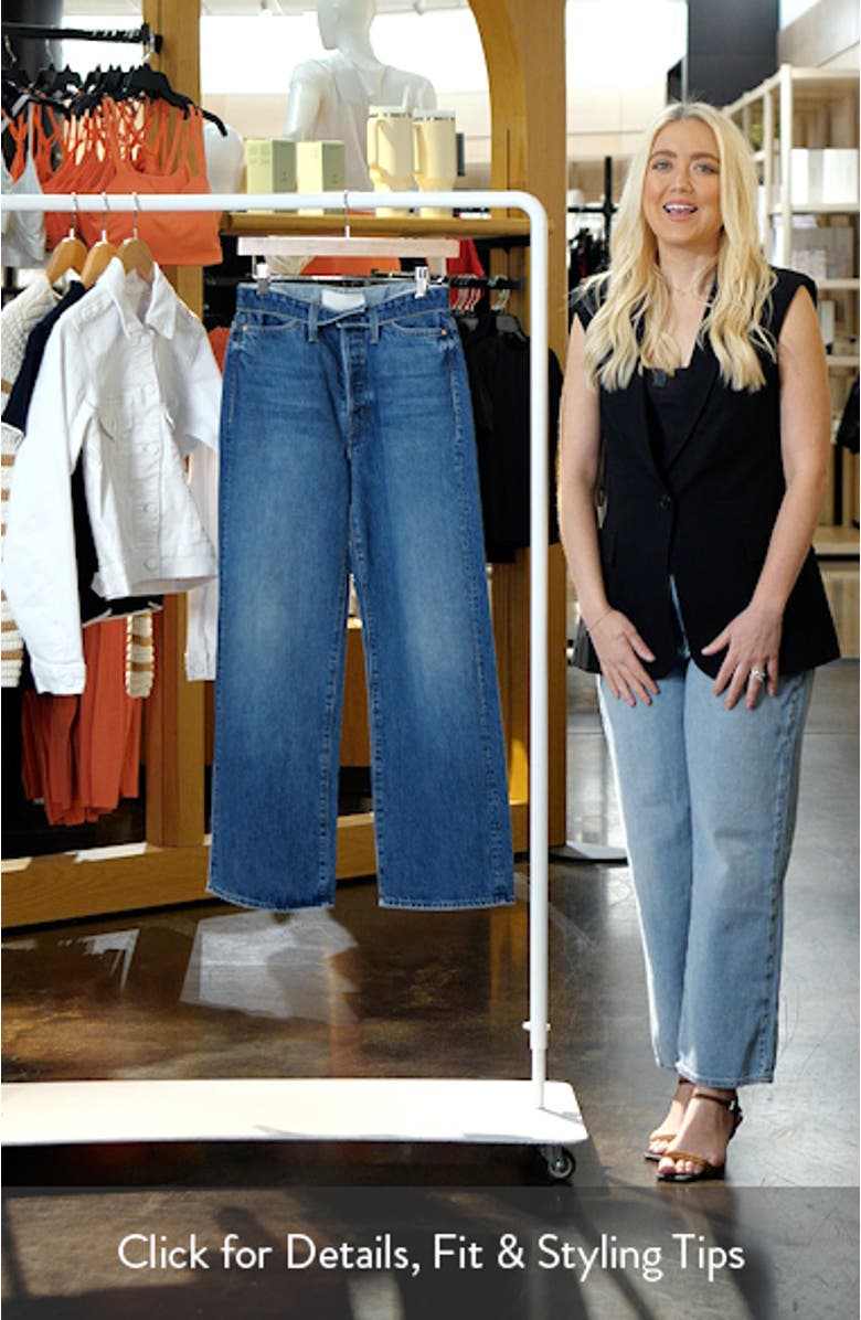 The Foldover Dodger Sneak Crop Wide Leg Jeans, sales video thumbnail