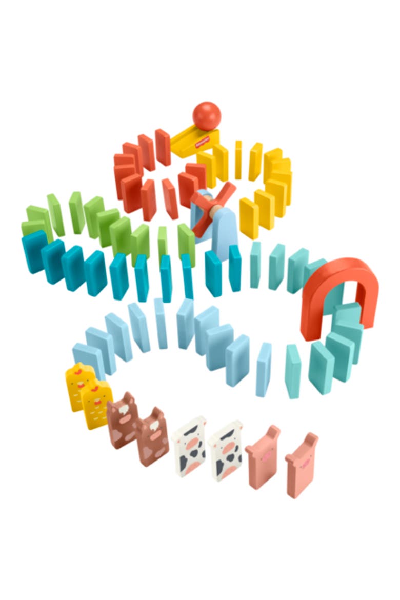 Wooden Domino Run Playset, Alternate, color, NONE