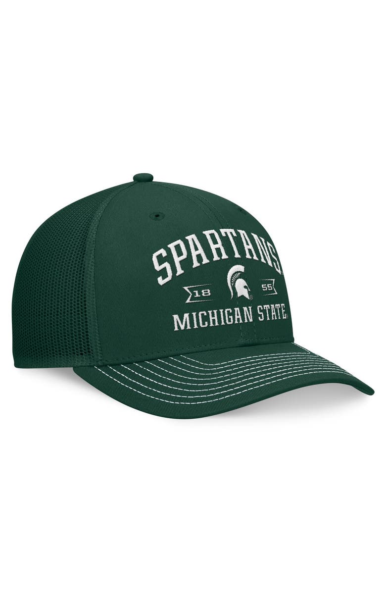 TOP OF THE WORLD Men's Top of the World Green Michigan State Spartans Carson Trucker Adjustable Hat, Alternate, color, Green