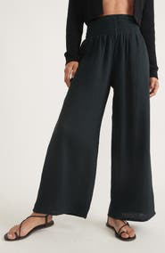 Marine Layer Corinne Double Cloth Cotton Palazzo Pants