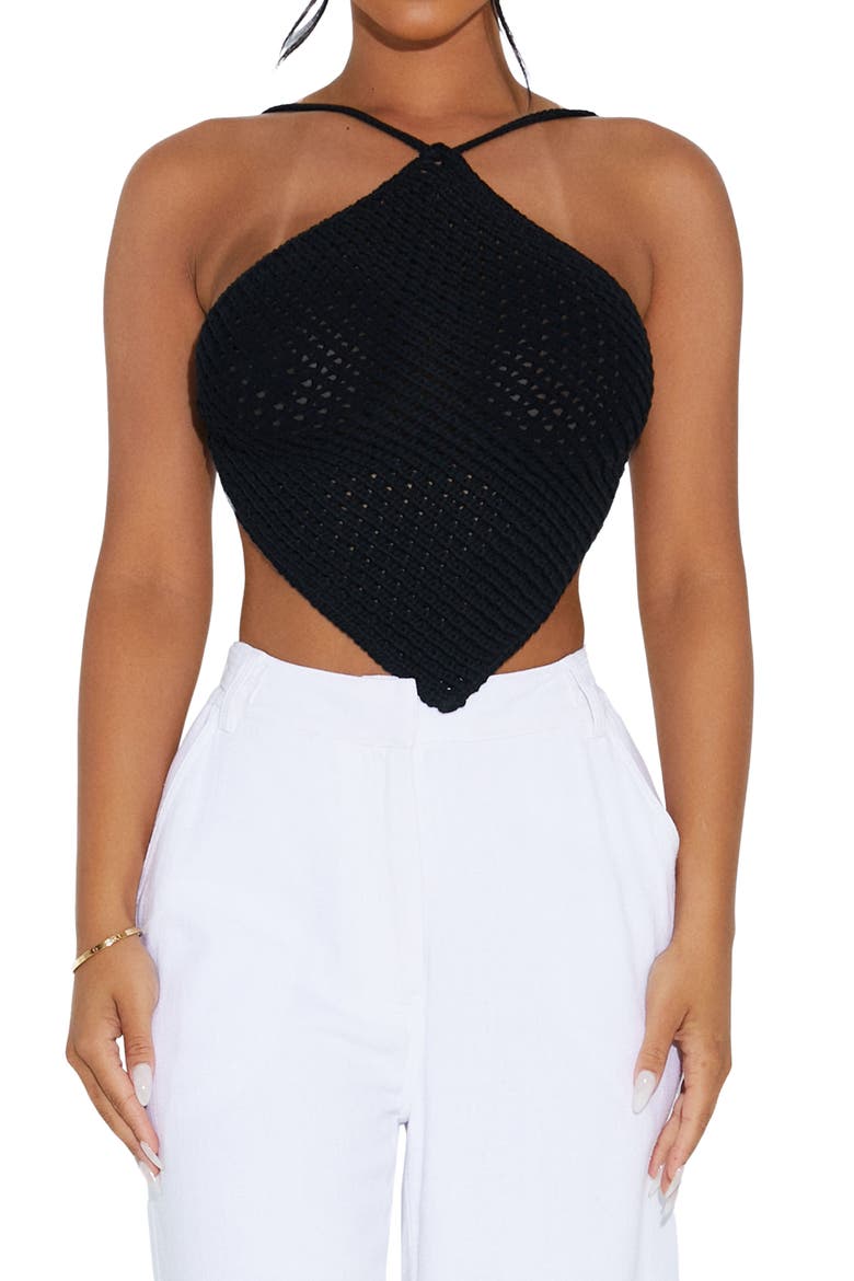 Naked Wardrobe The Crochet Halter Top (Women) | Nordstrom