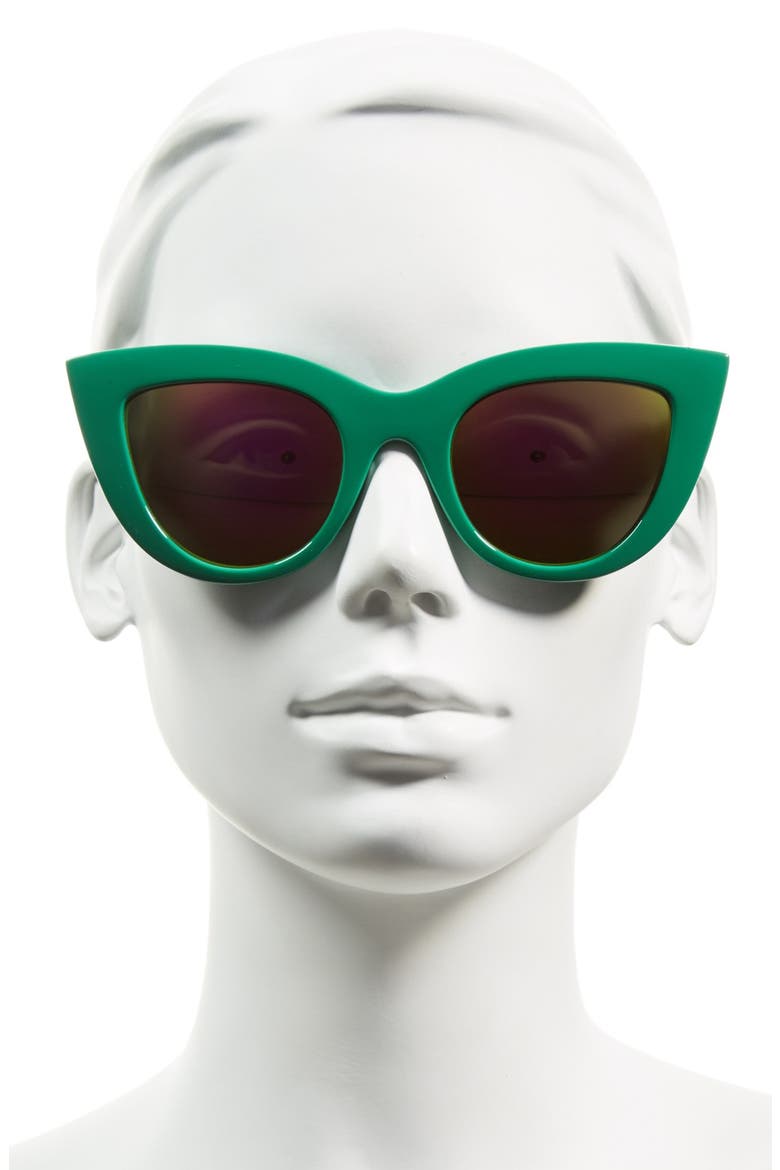 51mm Cat Eye Sunglasses, Alternate, color, GREEN