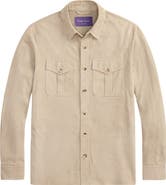 Ralph Lauren Purple Label Barron Desert Fade Suede Shirt Jacket