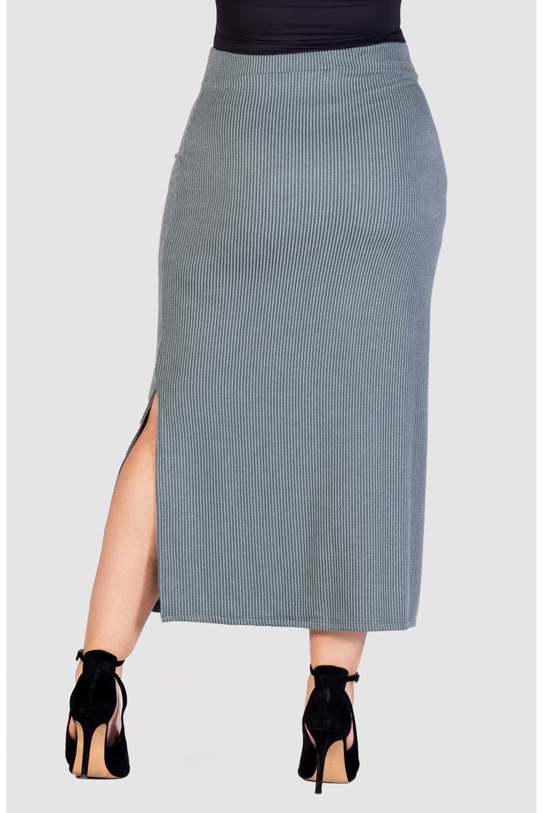 Rib Midi Skirt, Alternate, color, GREEN