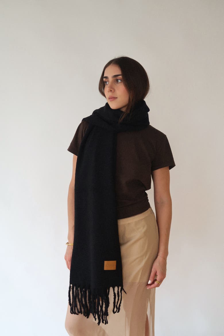 Sweater Scarf, Alternate, color, Black