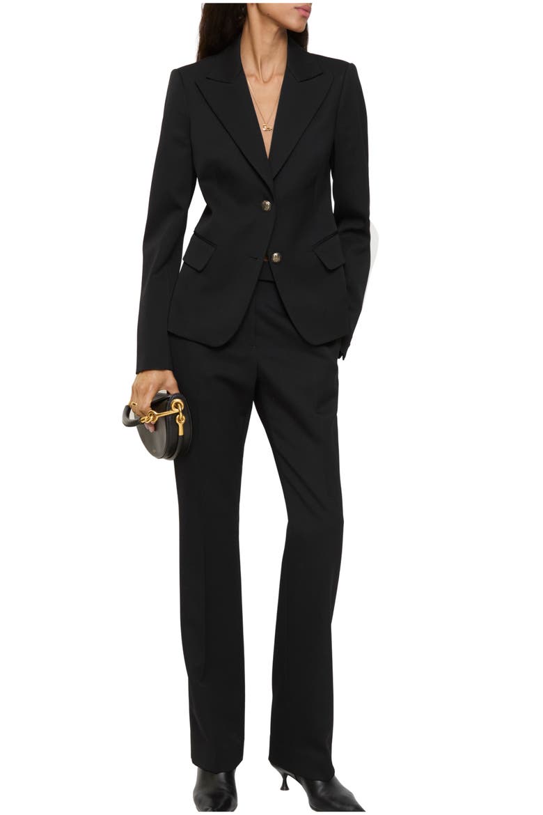 Grain de Poudre Wool Tailored Trousers, Main, color, Black