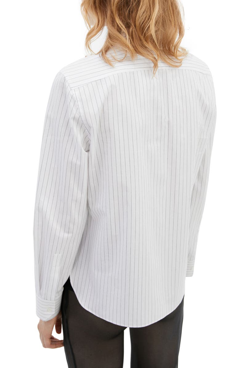 MANGO Slim Fit Stripe Stretch Cotton Button-Up Shirt, Alternate, color,