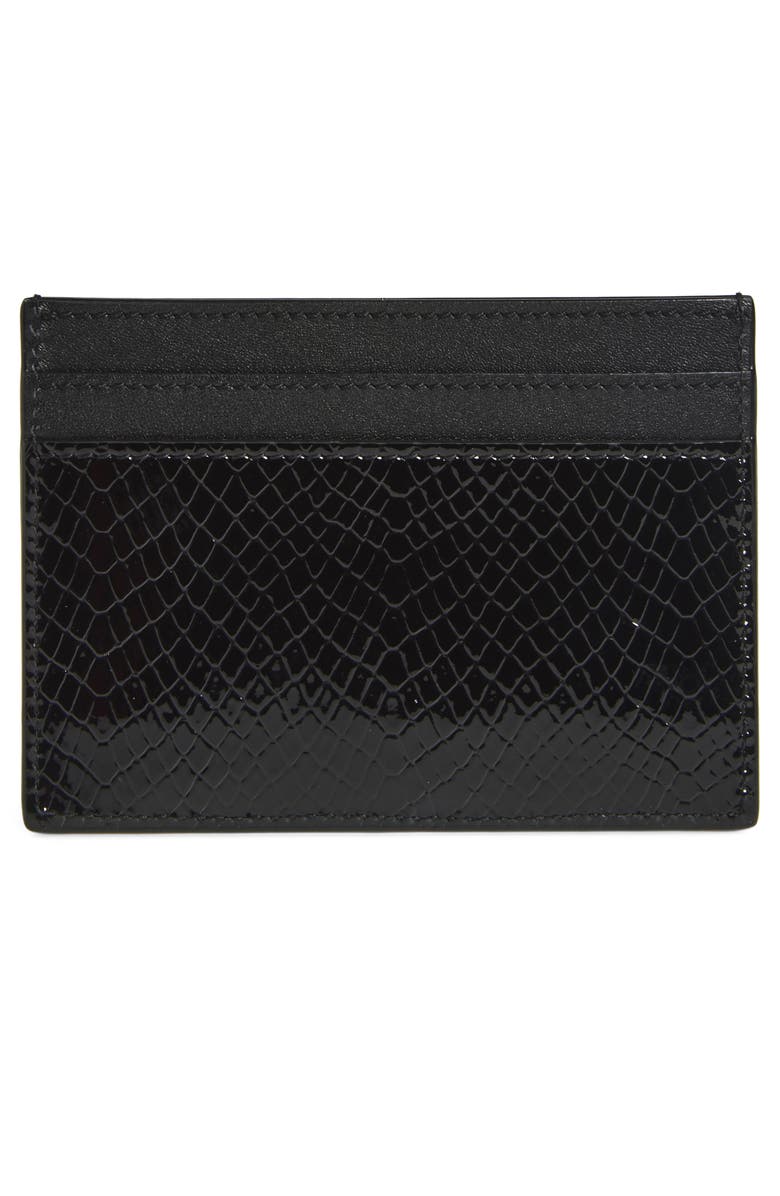 Saint Laurent Cassandre Leather Card Case, Alternate, color, 