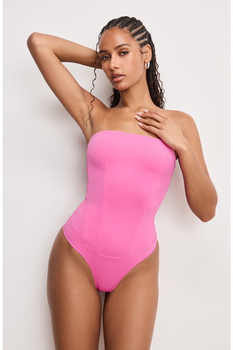Sculpting Corset Strapless Bodysuit, Alternate, color, BERRY SORBET010