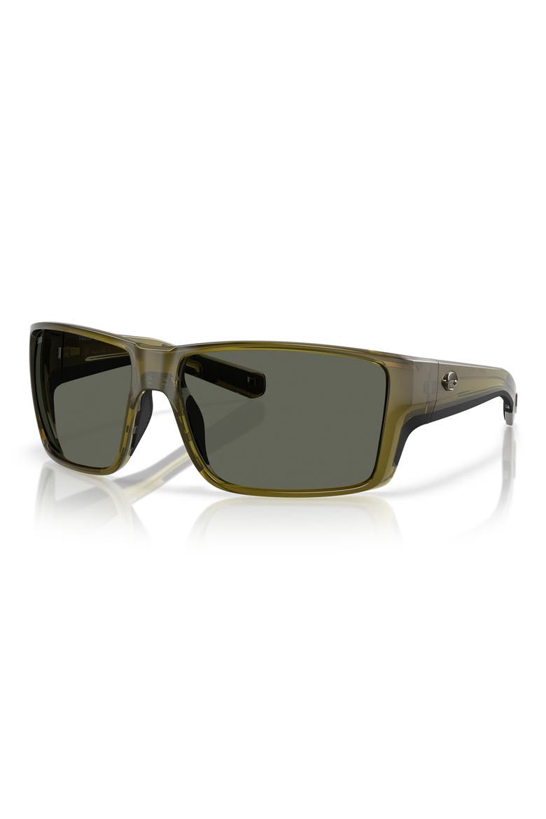 63mm Polarized Rectangular Sunglasses, Alternate, color, SEAGRASS/ GRAY