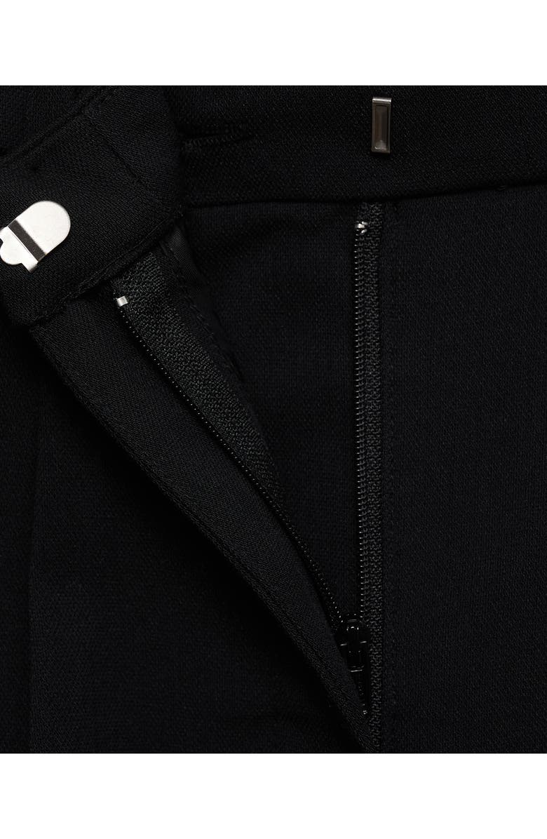 MANGO Pleated Straight Leg Pants, Alternate, color, Black