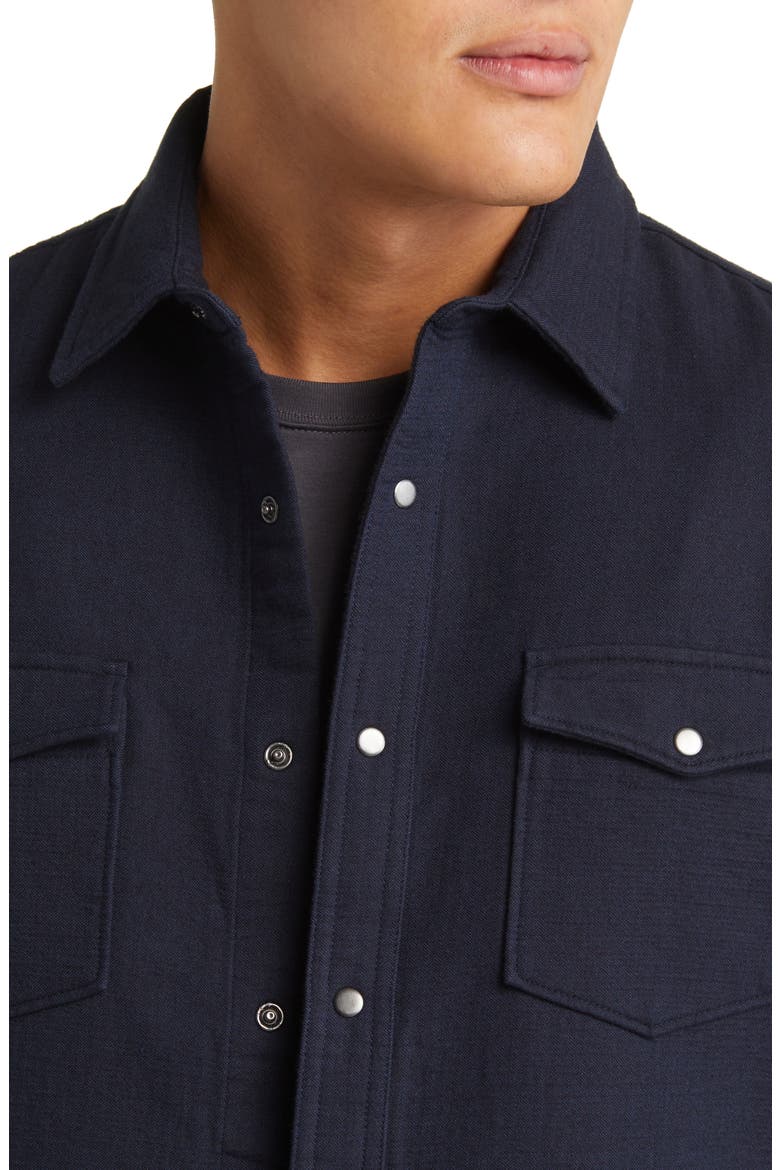 Trim Fit Snap Front Shirt, Alternate, color, NAVY BLAZER