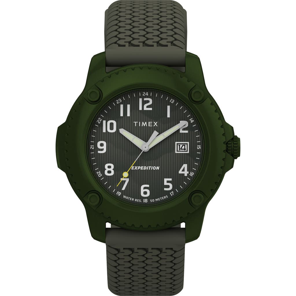 Timex ® Expedition Timberline Silicone Strap Watch, 42mm In Green
