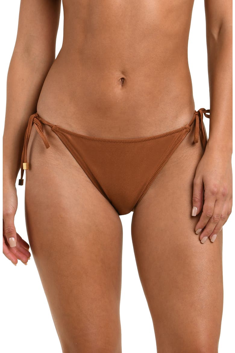 Britt Shimmer String Bikini Bottoms, Main, color, BRONZE