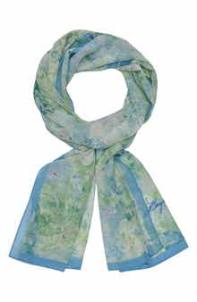 KARL LAGERFELD PARIS Watercolor Garden Chiffon Scarf