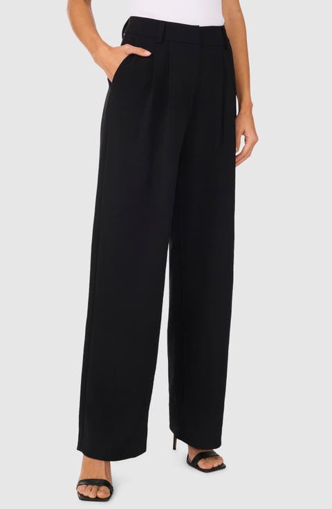 Pleated Straight Leg Pants