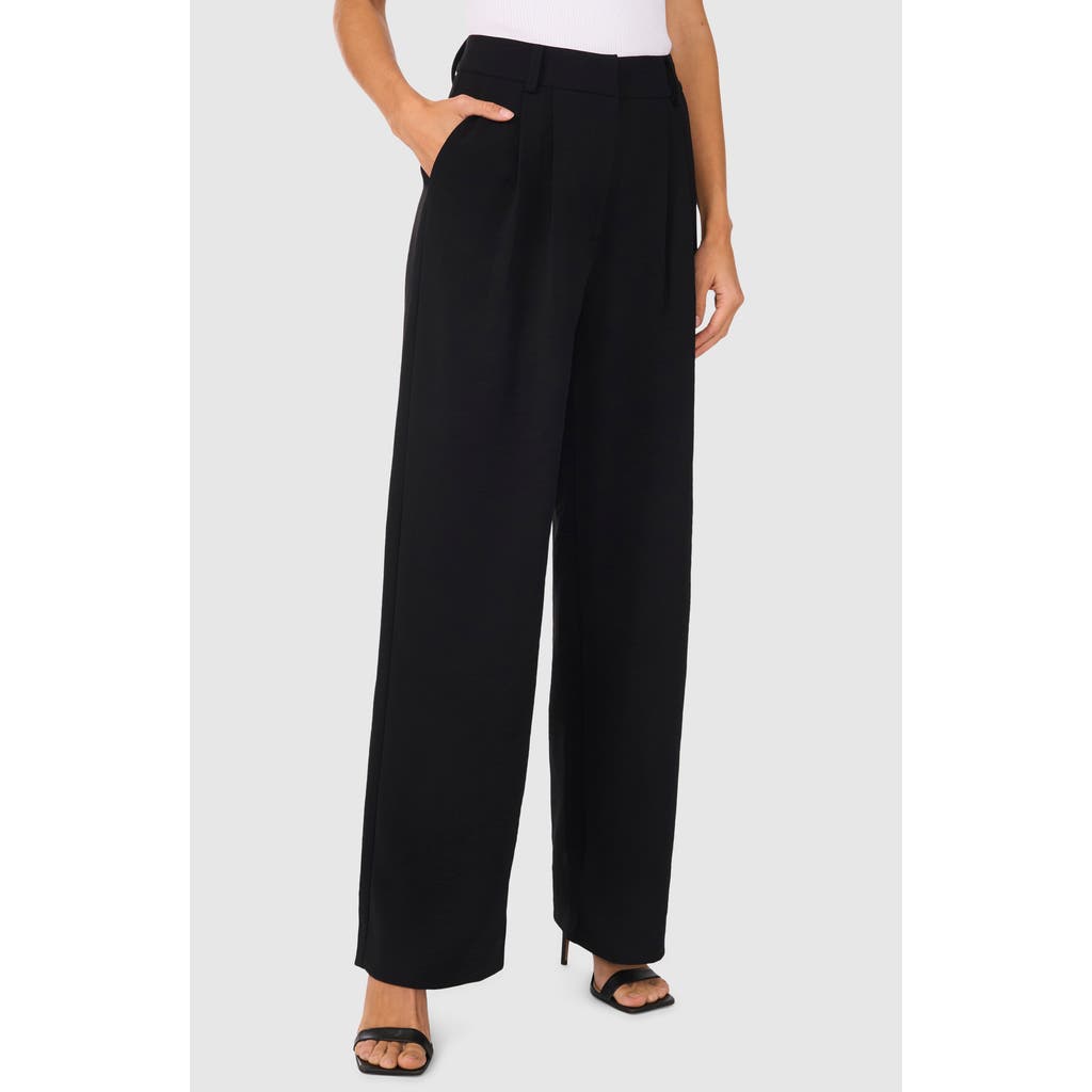 Halogenr Halogen(r) Pleated Straight Leg Pants In Rich Black