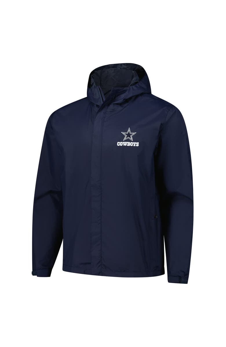 DUNBROOKE Men's Dunbrooke Navy Dallas Cowboys Tropic Waterproof Packable Full-Zip Hoodie Jacket, Alternate, color, 