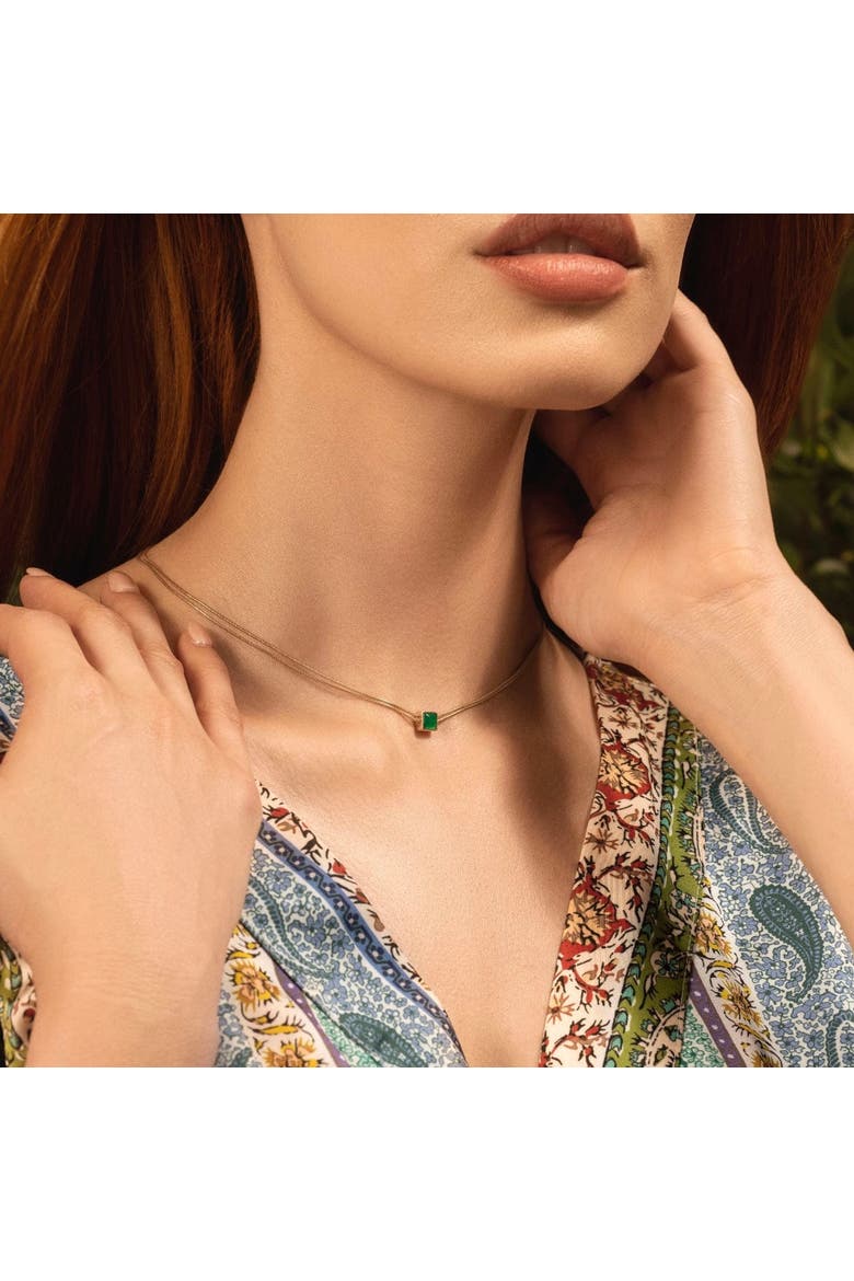 Devote & Achieve - Emerald Evil Eye May Birthstone Necklace, Alternate, color, Gold/Green