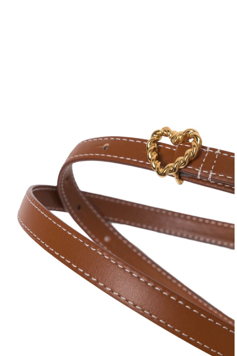 Slim heart belt, Alternate, color, Camel