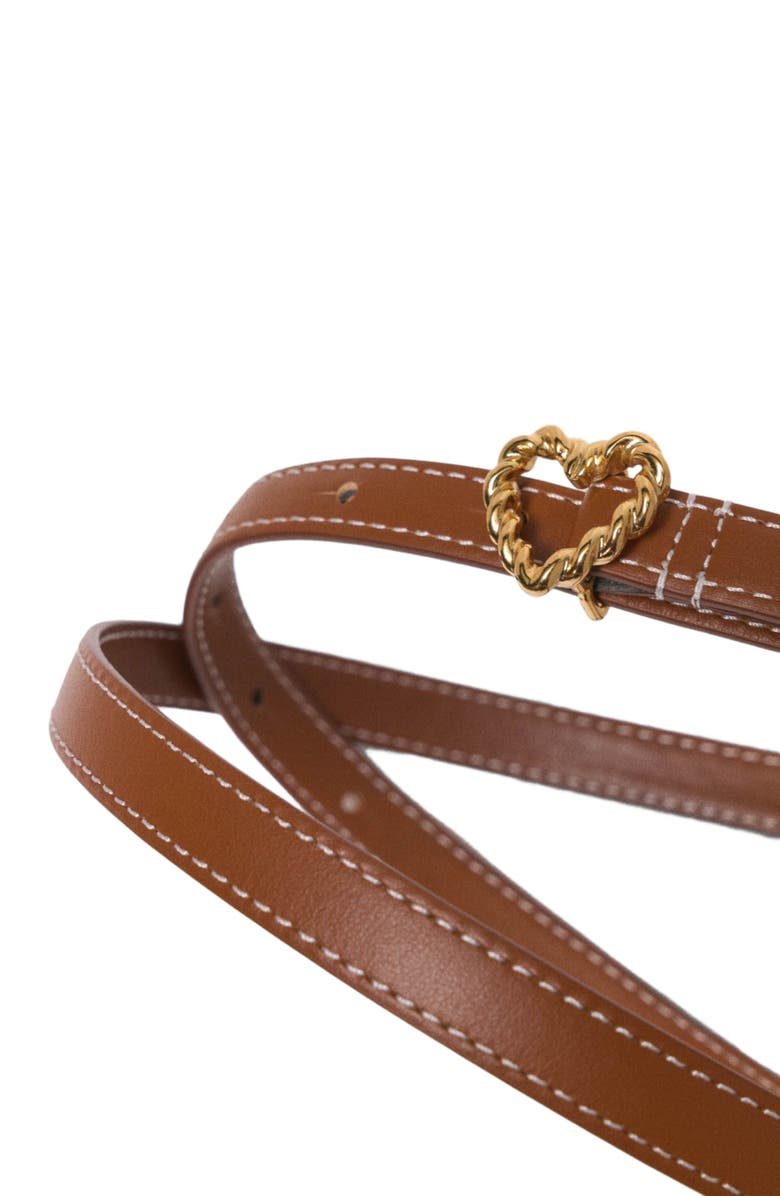maje Slim heart belt, Alternate, color, Camel