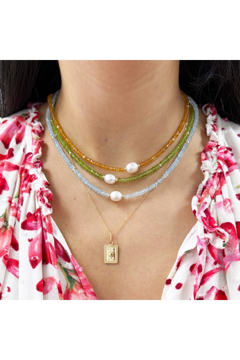 Gold Sun Tag Necklace, Alternate, color, Yellow Gold