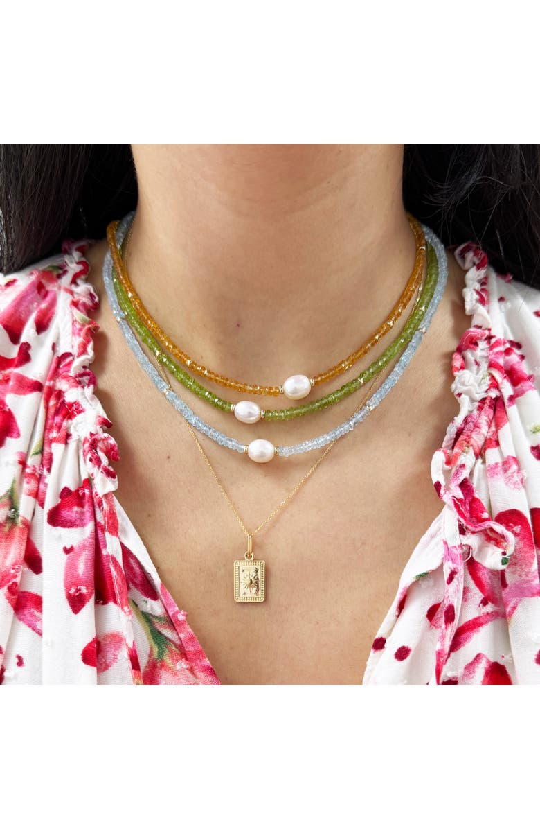 The Lovery Fine Jewelry Gold Sun Tag Necklace, Alternate, color, Yellow Gold