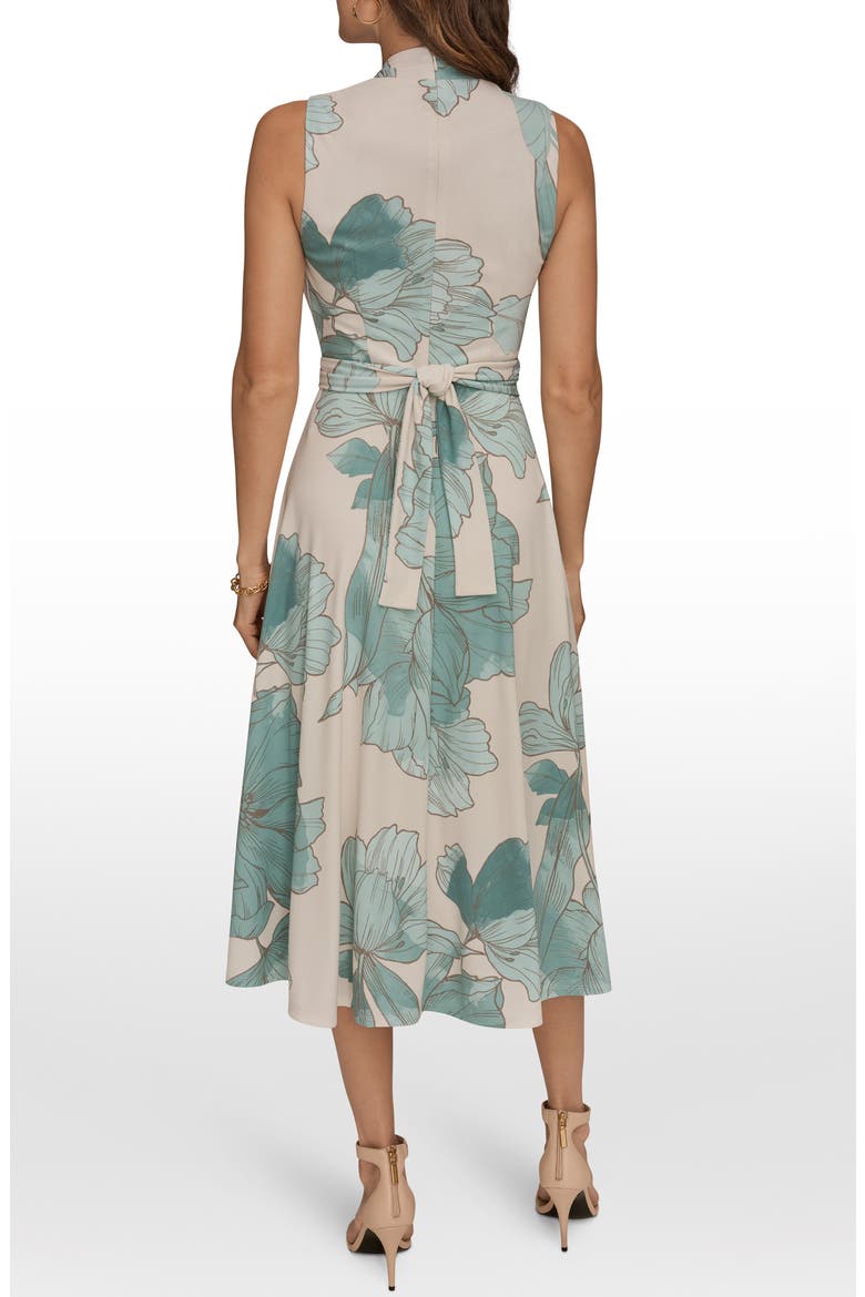V-Neck A-Line Dress, Alternate, color, VELLUM/ WATERLILY MULTI