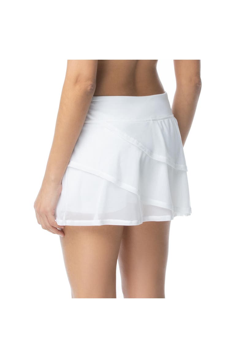 Sway Mesh Layer Swim Skort, Alternate, color, White