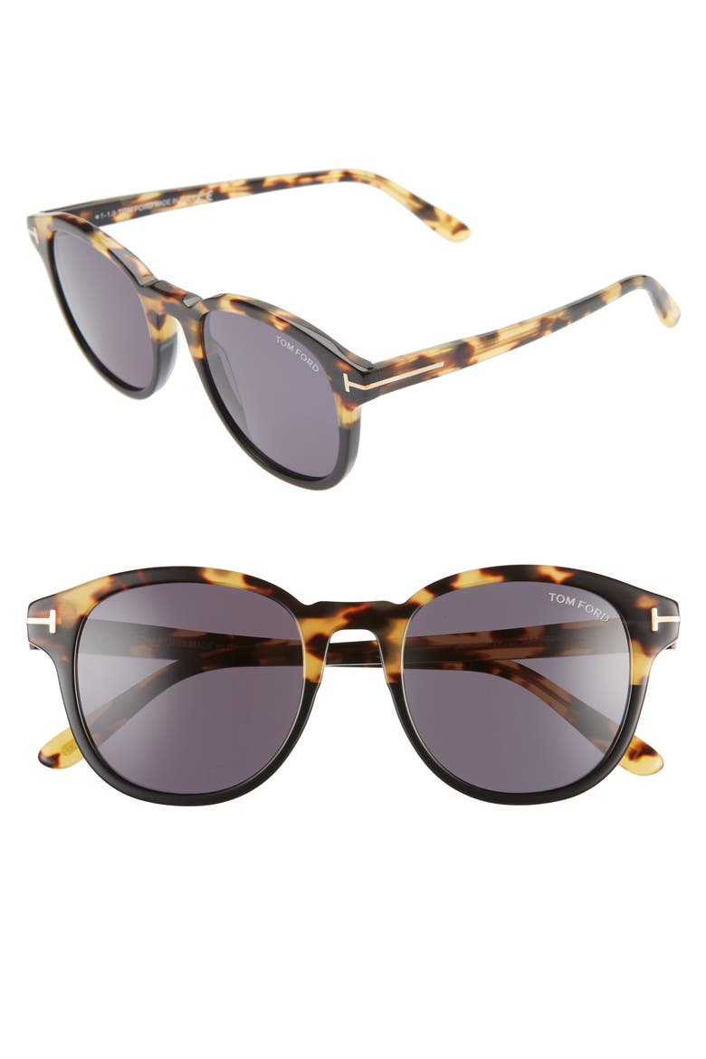 Jameson 52mm Round Sunglasses, Main, color, SHINY TORTOISE/ SMOKE