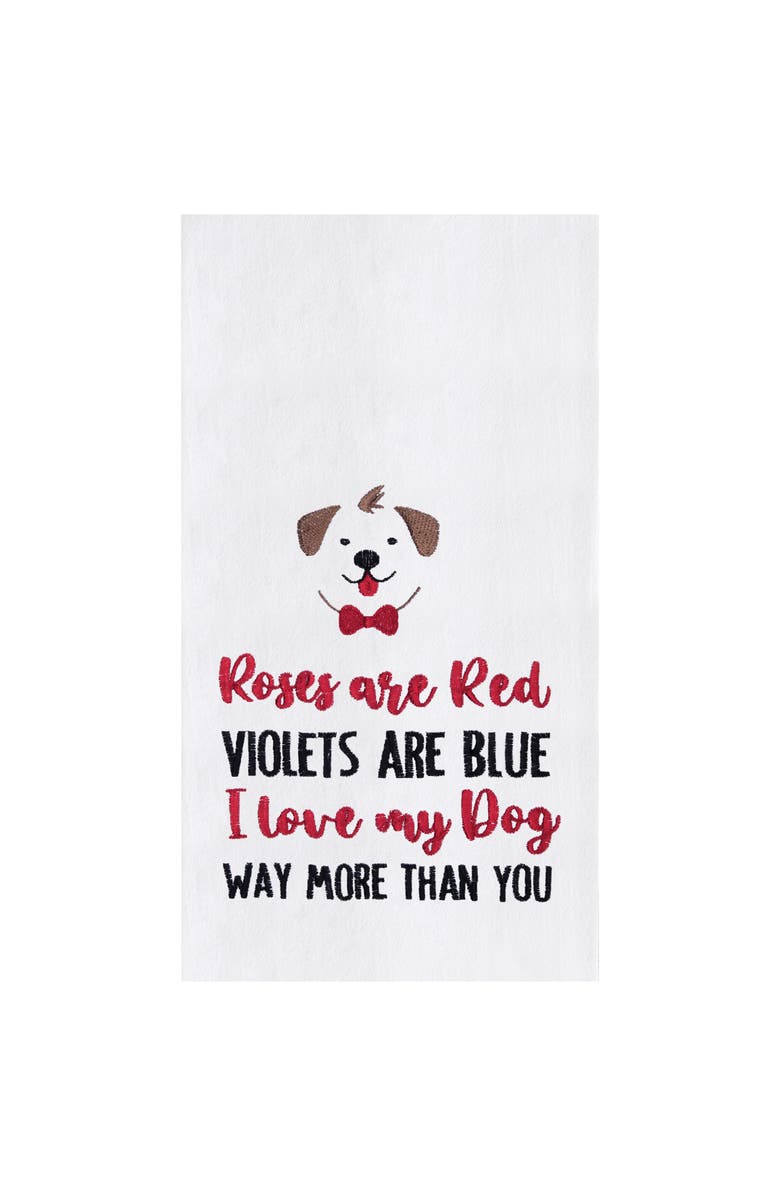C&F Home I Love My Dog Embroidered Cotton Flour Sack Kitchen Dishtowel, Main, color, Red