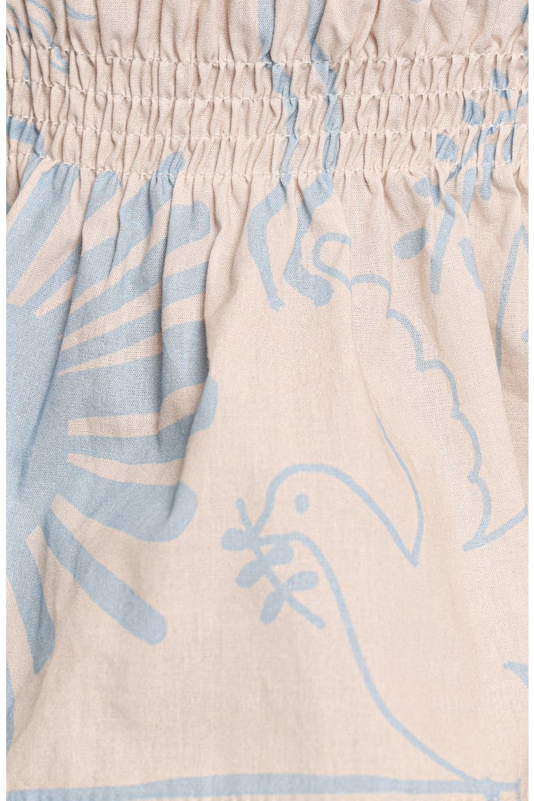 Elena Mixed Print Cotton Strapless Top, Alternate, color, BLUE SOLEIL