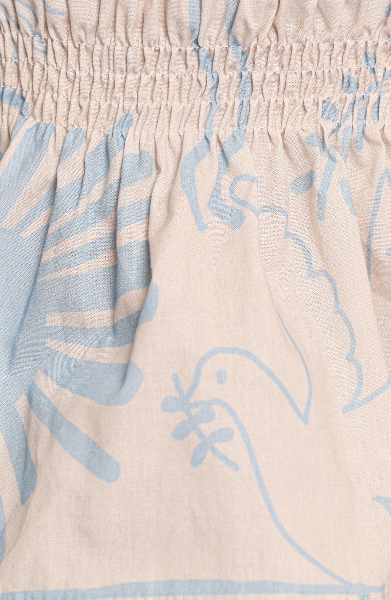 Petal & Pup Elena Mixed Print Cotton Strapless Top, Alternate, color, Blue Soleil