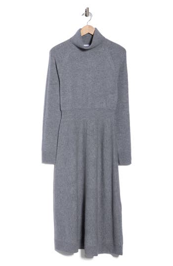 Derek Lam 10 Crosby Bethany Long Sleeve Wool Turtleneck Sweater Dress In Gray