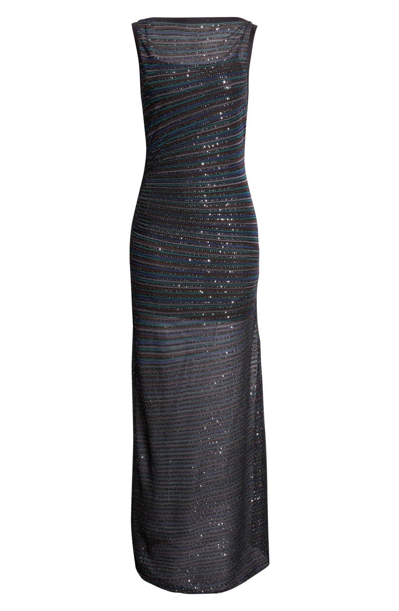 Missoni Stripe Bateau Neck Metallic Knit Dress, Alternate, color, Multi Blk Green Blue Tones