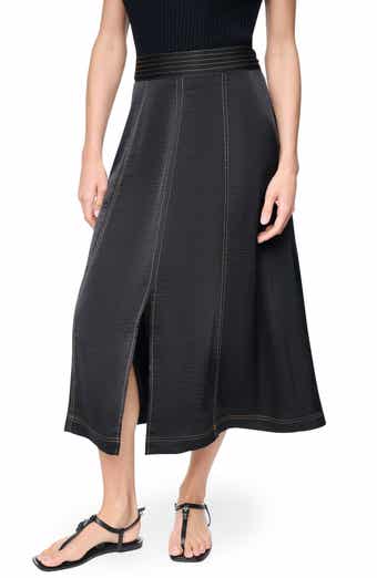 DKNY SPORTSWEAR Satin Midi Skirt