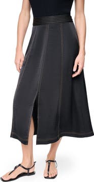 DKNY SPORTSWEAR Satin Midi Skirt