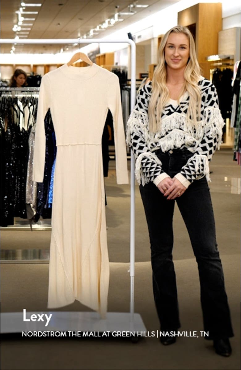 Long Sleeve Ribbed Sweater Dress, sales video thumbnail