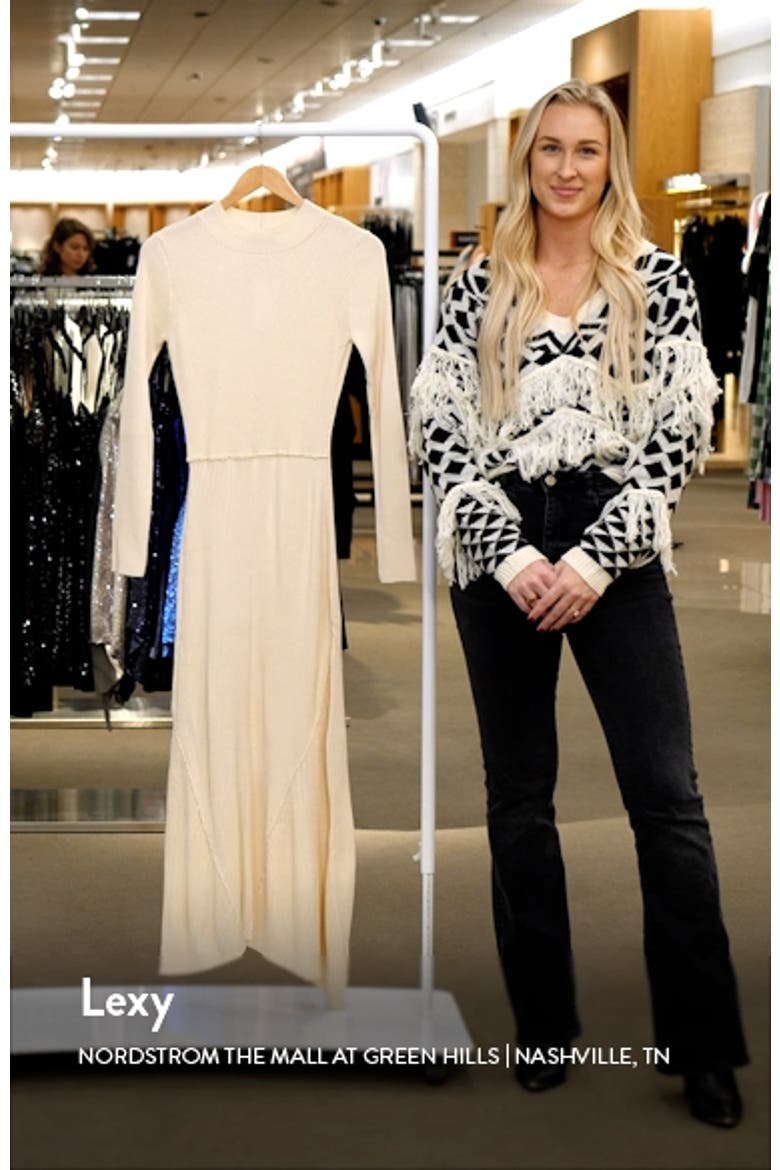Long Sleeve Ribbed Sweater Dress video