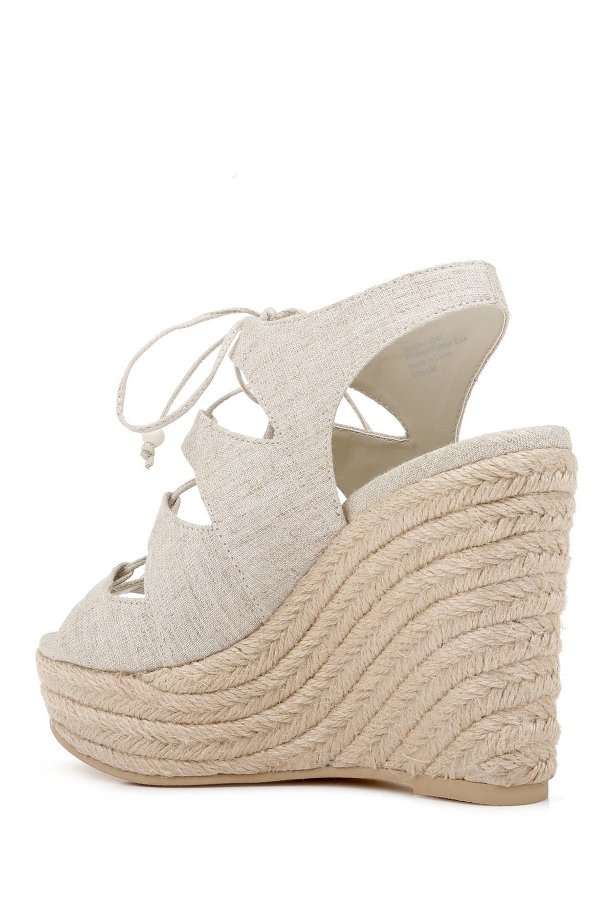 Rampage Fina Ghillie Lace Espadrille Wedge, Alternate, color, 