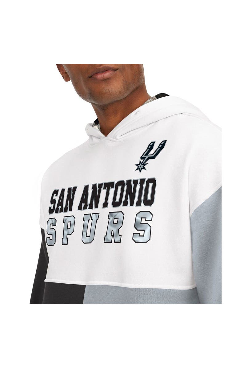 TOMMY JEANS Men's Tommy Jeans White/Black San Antonio Spurs Andrew Split Pullover Hoodie, Alternate, color, White