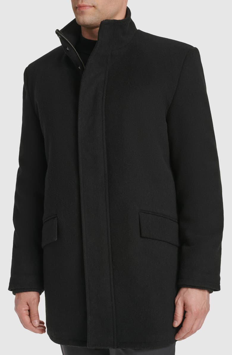 Cole Haan Signature Stand Collar Wool Blend Car Coat, Alternate, color, Black