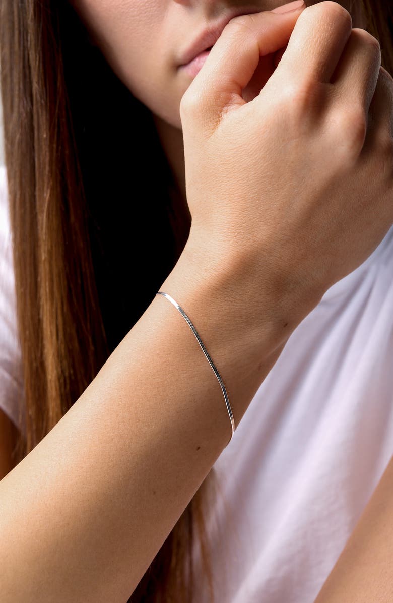 Bony Levy 14K Gold Herringbone Chain Bracelet, Alternate, color, 14K White Gold