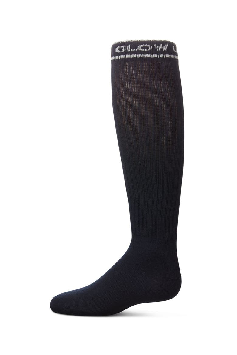 Glow Up Knee High Socks, Main, color, Navy