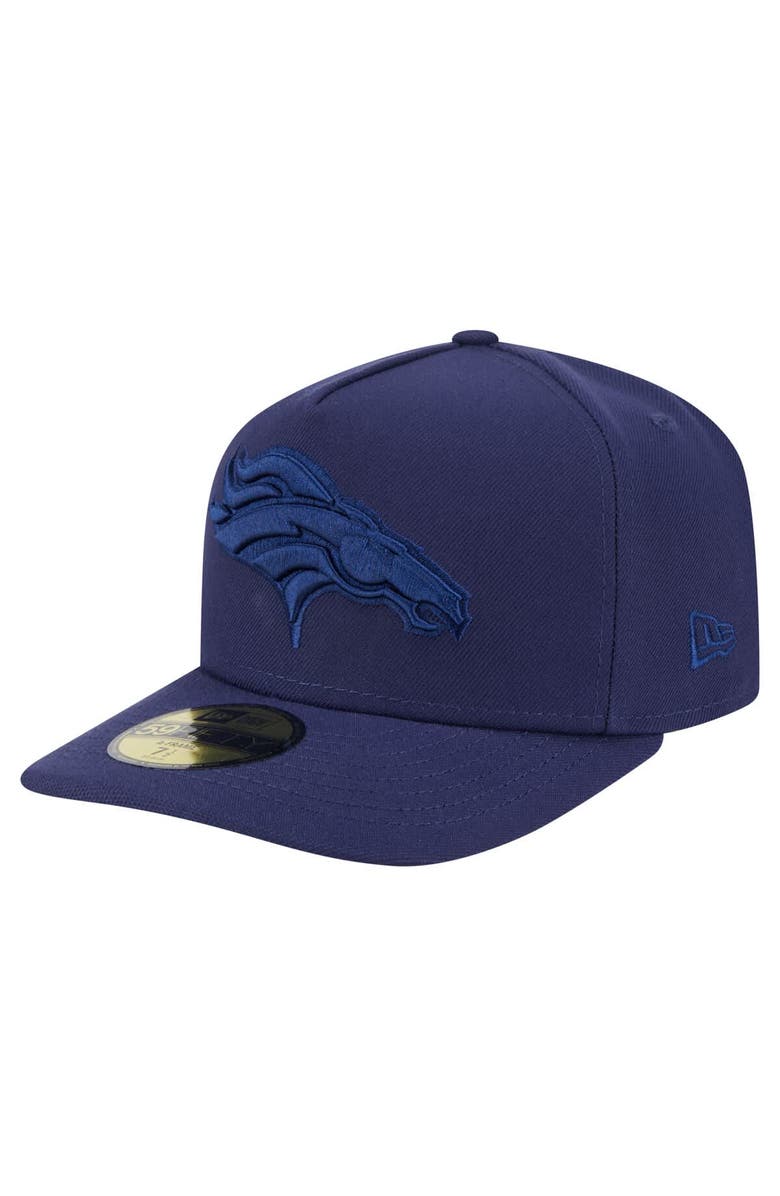 New Era Men's New Era Navy Denver Broncos Color Pack A-Frame 59FIFTY Fitted Hat, Main, color, 