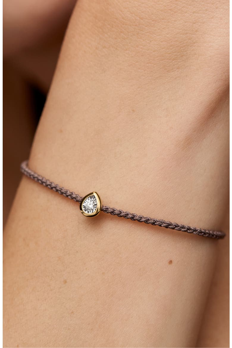 Pear Cut Lab Grown Diamond Cord Bracelet, Alternate, color, GOLD VERMEIL