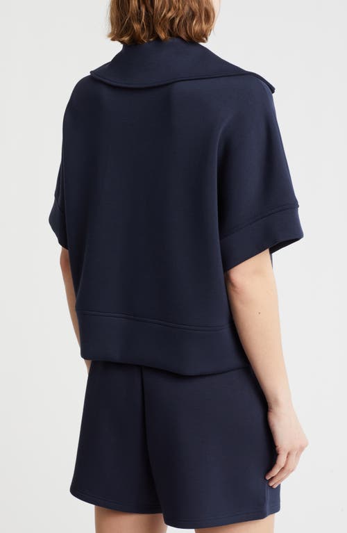 Z BY ZELLA Z BY ZELLA WHISPER QUARTER ZIP SCUBA KNIT TOP