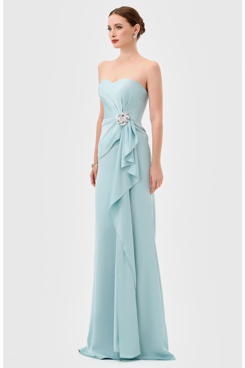 Sereya Strapless Gown, Alternate, color, BLUE