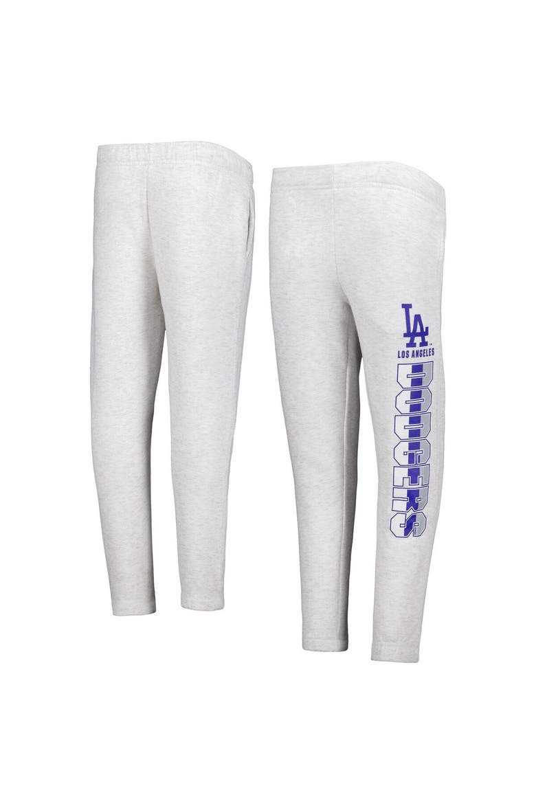Youth Ash Los Angeles Dodgers Game Time Fleece Pants, Main, color, Heather Gray