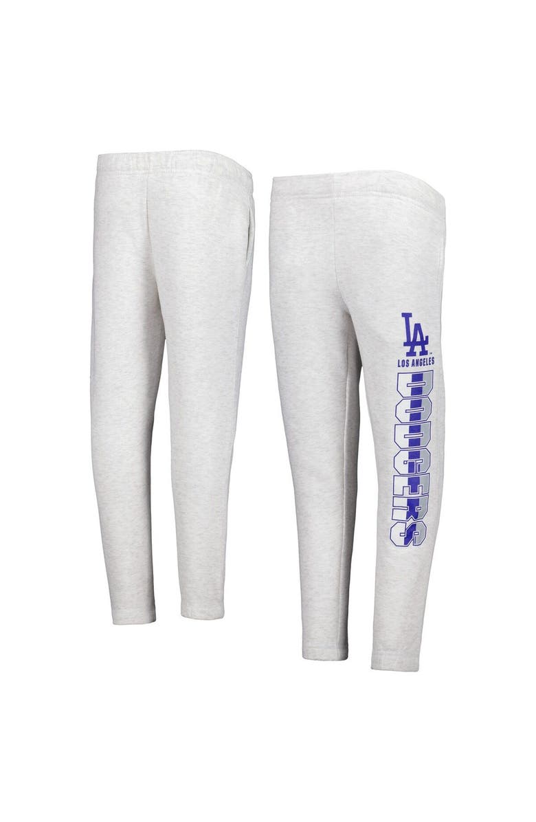 Outerstuff Youth Ash Los Angeles Dodgers Game Time Fleece Pants, Main, color, Heather Gray